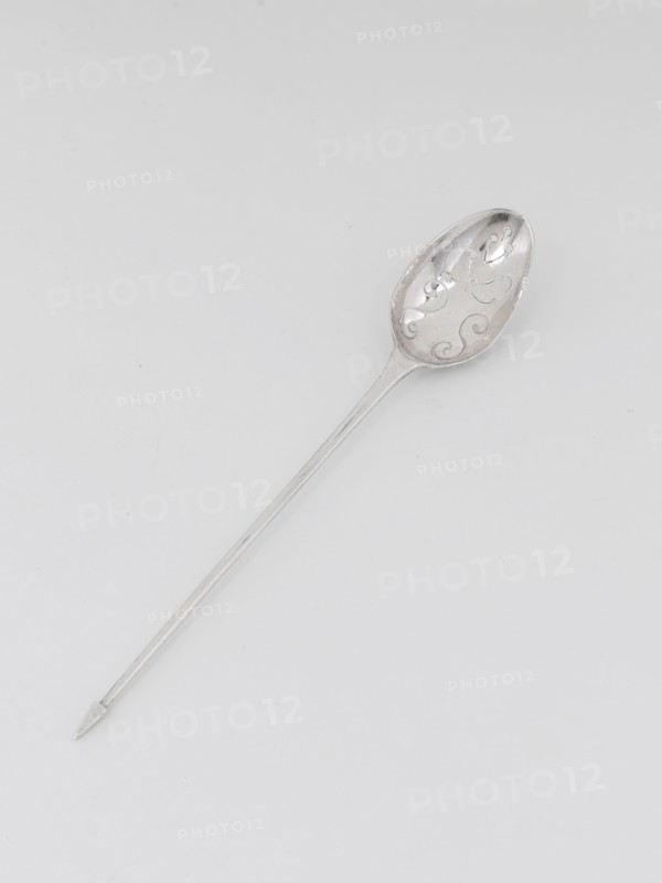 Strainer Spoon, 1760s, Jeremiah Wool, American, 1740–1806, New York, New York City, Silver, 16.8 × 4.5 × 2.5 cm (6 5/8 × 1 3/4 × 1 in.)