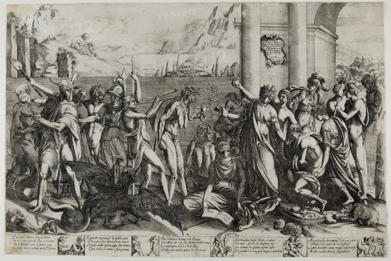 An Allegory of Statuary or Lament of Sculpture, 1629, Pierre Biard, II, French, 1592-1661, France, Etching in black on ivory laid paper, 325 × 530 mm (image), 353 × 532 mm (sheet)