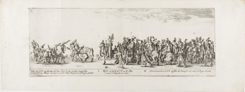 Entrance of the Ambassador of Poland into Rome, 1633, Stefano della Bella, Italian, 1610-1664, Italy, Etching on ivory laid paper, 155 x 425 mm (image/plate), 210 x 560 mm (sheet)