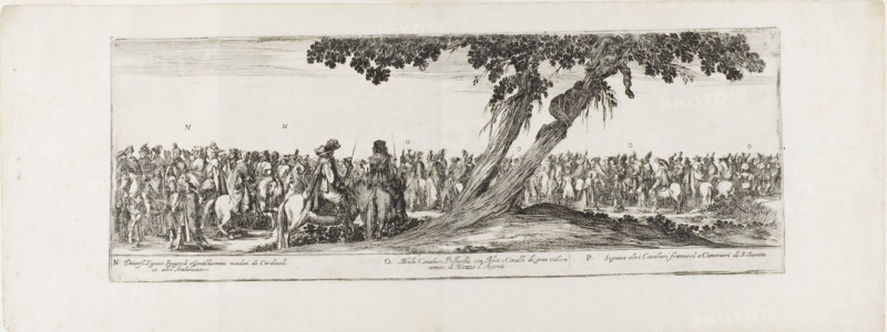 Entrance of the Ambassador of Poland into Rome, 1633, Stefano della Bella, Italian, 1610-1664, Italy, Etching on ivory laid paper, 155 x 426 mm (image/plate), 210 x 560 mm (sheet)