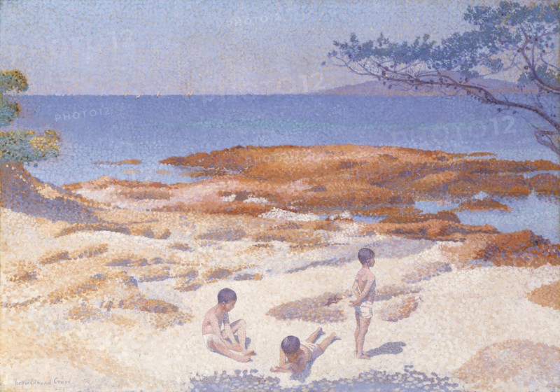 Beach at Cabasson (Baigne-Cul), 1891/92, Henri Edmond Cross, French, 1856–1910, France, Oil on canvas, 25 3/4 × 36 3/8 in. (65.3 × 92.3 cm)