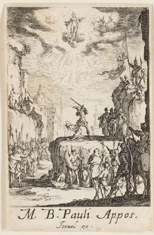 Martyrdom of Saint Paul, plate two from The Martyrdoms of the Apostles, n.d., Jacques Callot, French, 1592-1635, France, Etching on paper, 73 × 47 mm
