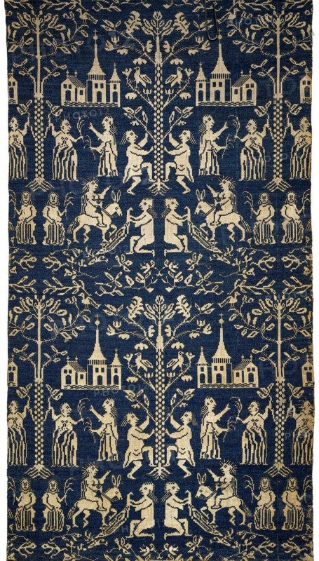 Panel (Depicting Christ Entering Jerusalem), 17th century, Denmark, Schleswig-Holstein (became part of Germany in 1815), Denmark, Linen and wool, plain weave with plain interlacing of secondary binding warp and patterning wefts, 167.4 × 83.2 cm (65 7/8 × 32 3/4 in.)