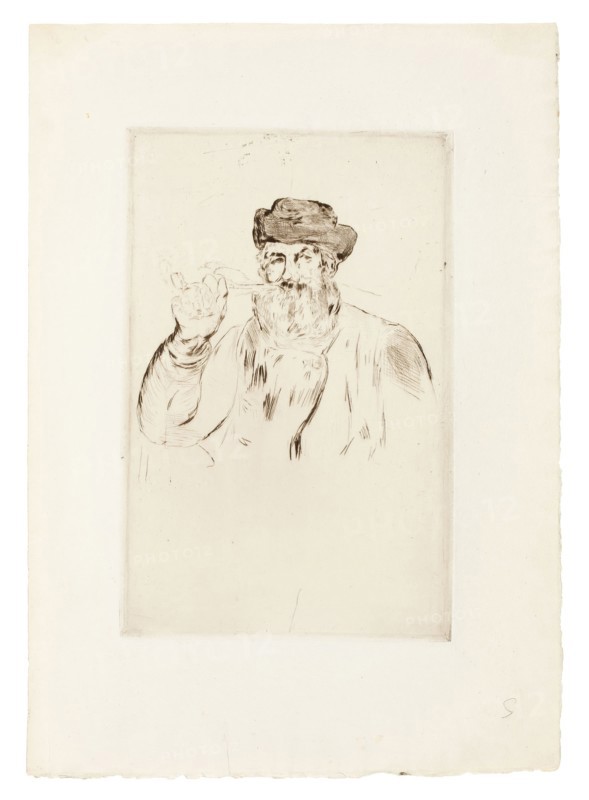 The Smoker II, 1879–82, Édouard Manet, French, 1832-1883, France, Drypoint in brown on ivory wove paper, 235 × 153 mm (image), 237 × 153 mm (plate), 349 × 247 mm (sheet)