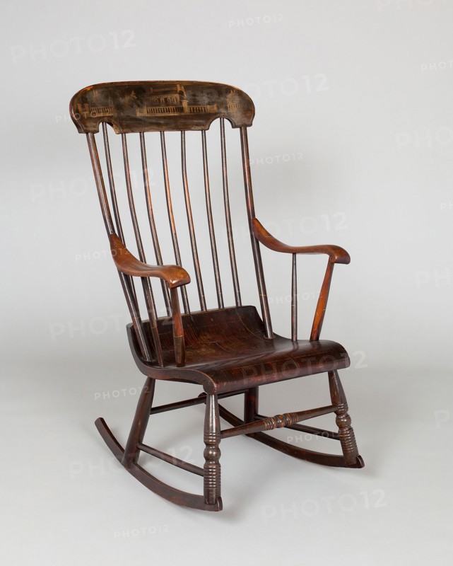 Rocking Chair, 1850/65, American, 19th century, New England, New England, White pine, walnut, and maple, 41 1/4 × 24 1/2 × 27 1/2 in. (overall)