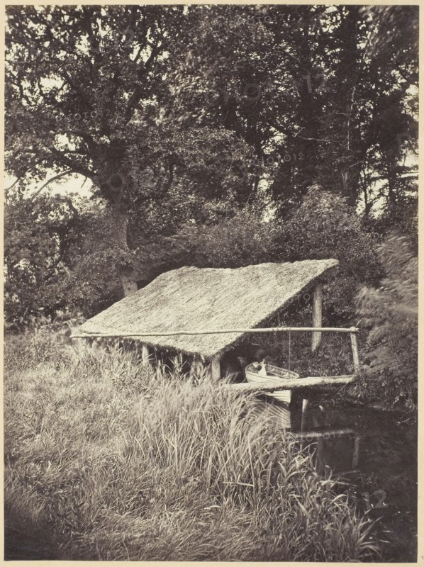 Boat House, 1840/1900, Miss T. Powell, Unknown, 19th century, Unknown, Albumen print, 20.2 x 15.1 cm (image/paper), 37.7 x 27.4 cm (mount)