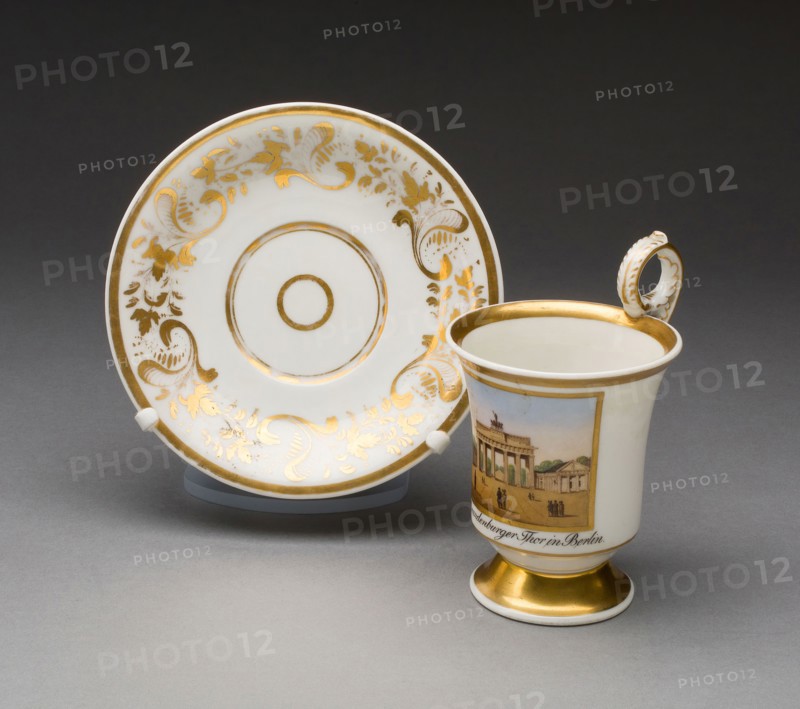 Cup and Saucer, 1844/47, Berlin Porcelain Manufactory (Königliche Porzellan-Manufaktur im Berlin), Germany, 1763-1918, Berlin, Hard-paste porcelain, polychrome enamels, and gilding, Cup: H. 12.7 cm (5 in.), diam. 7.9 cm (3 1/8 in.)