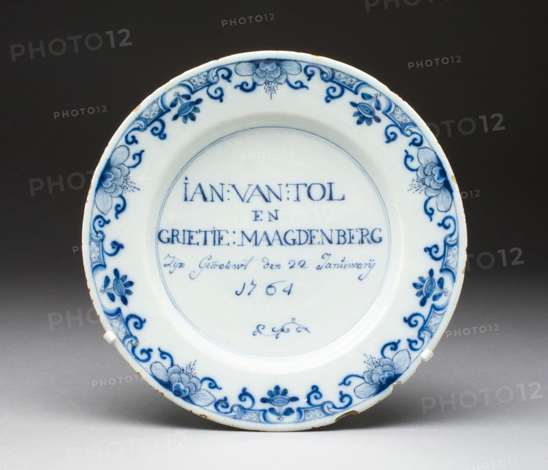 Plate, 1764, Netherlands, Delft, Delft, Tin-glazed earthenware (Delftware), Diam. 22.7 cm (8 15/16 in.)
