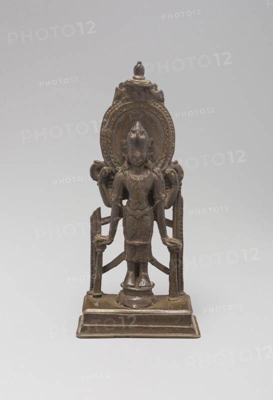 God Vishnu, c. 9th century, Bangladesh or Eastern India, Bangladesh, Bronze, 17.7 × 8.1 × 4 cm (7 × 1 3/16 × 1 5/8 in.)