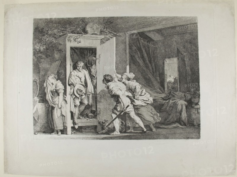 The Armoire, 1778, Jean Honoré Fragonard, French, 1732-1806, France, Etching on ivory laid paper, 342 × 461 mm (image), 420 × 552 mm (plate), 493 × 652 mm (sheet)