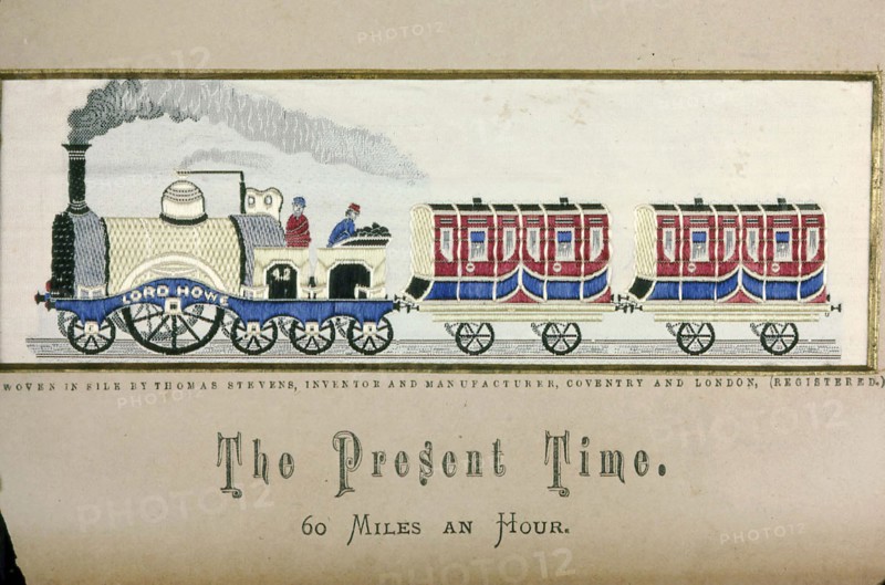 The Present Time, After 1879, Thomas Stevens (English, 1828–1888), England, Coventry, England, Silk, plain weave with supplementary brocading wefts, 14.8 × 4.8 cm (5 7/8 × 1 7/8 in.)