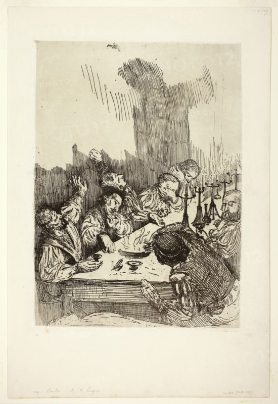 The Shadow, 1861, Alphonse Legros, French, 1837-1911, France, Etching with foul biting and plate tone in warm black on ivory laid paper, 370 × 268 mm (plate), 496 × 332 mm (sheet)