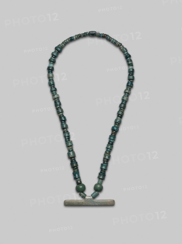 Beaded Necklace with Bar Pendant, A.D. 300/700, Nicoya, Nicoya, Guanacaste province, Costa Rica, Costa Rica, Jade, L. 31.8 cm (12 1/2 in.)