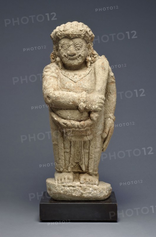 Guardian Figure (Dvarapala), c. 15th century, Indonesia, Eastern Java, Eastern Java, Andesite, 82.6 × 35.6 × 36.0 cm (32 1/2 × 14 × 14 1/4 in.)