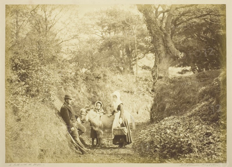 A Talk with the Keeper, May 25, 1881, Henry Peach Robinson, English, 1830–1901, England, Albumen print, 26.9 × 37.4 cm (image/paper), 36.4 × 51.8 cm (mount)