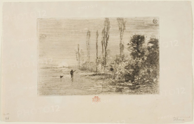 Autumn Morning, 1875, Félix Hilaire Buhot, French, 1847-1898, France, Etching, aquatint and drypoint on cream wove paper, 108 × 168 mm (plate), 164 × 250 mm (sheet)
