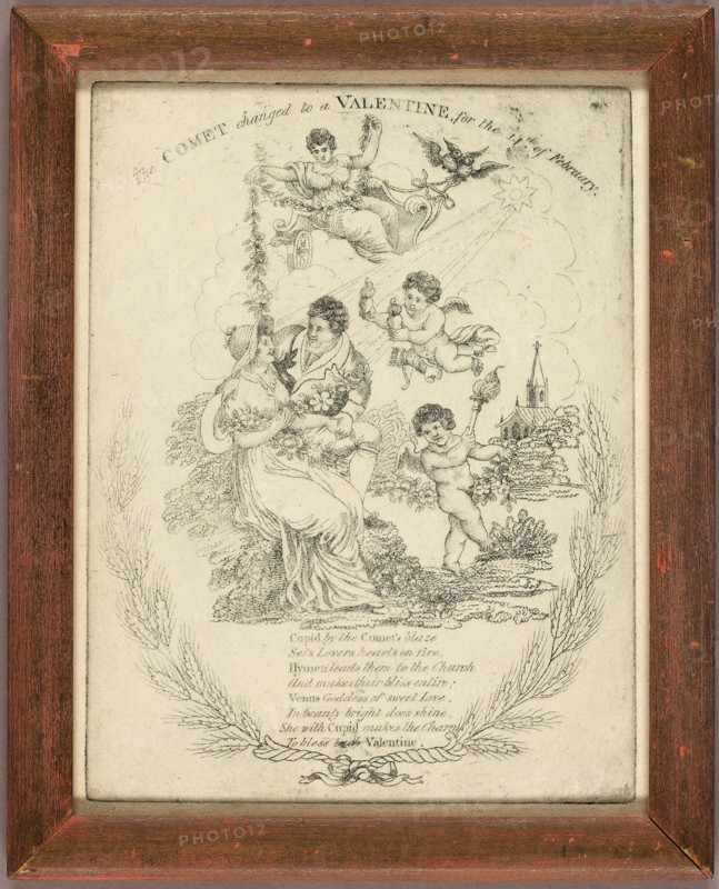 The Comet Change to a Valentine for the 14th of February (valentine), c. 1830, Unknown Artist, English, 19th century, England, Lithograph on ivory paper, 219 × 169 mm