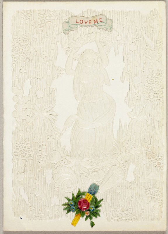 Love Me (Valentine), 1860/70, Unknown Artist, American or English, 19th century, United States, Collaged elements on embossed (designed) and coated ivory paper, 102 x 72 mm (folded sheet), Below Chestnut Street Bridge, Philadelphia, 1884, Joseph Pennell, American, 1857-1926, United States, Etching on ivory wove paper, laid down on ivory card (chine collé), 302 x 248 mm (plate), 296 x 241 mm (primary support), 443 x 351 mm (secondary support)