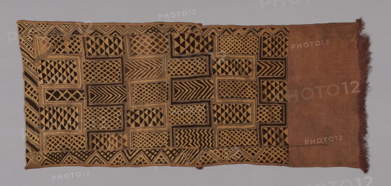 Woman’s Overskirt, 19th century, Kuba, Shoowa, Democratic Republic of the Congo, Mushenge, Democratic Republic of Congo, Raffia, plain weave, embroidered in stem stitches and running stitches cut to form pile, 130.5 × 57.8 cm (51 3/8 × 22 3/4 in.)