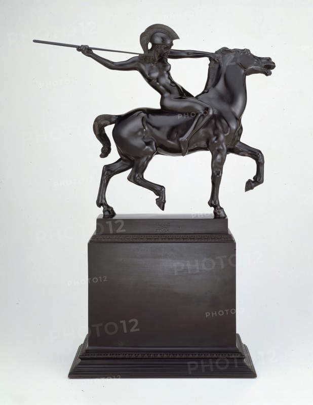 The Amazon, modeled 1897 (cast after 1907), Franz von Stuck, German, 1863-1928, Germany, Bronze, 64.4 x 34 cm (22 3/8 x 13 3/8 in.)