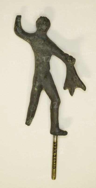Statuette of Herakles, 4th/3rd century BC, Etruscan, Etruria, Bronze, 7.5 × 5 × 1.25 cm (2 7/8 × 2 × 1/2 in.)