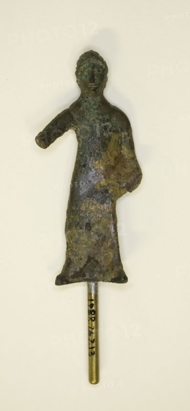 Statuette of a Woman, 4th century BC, Etruscan, Etruria, Bronze, 6.25 × 3 × 1 cm (2 10/16 × 1 1/8 × 3/8 in.)