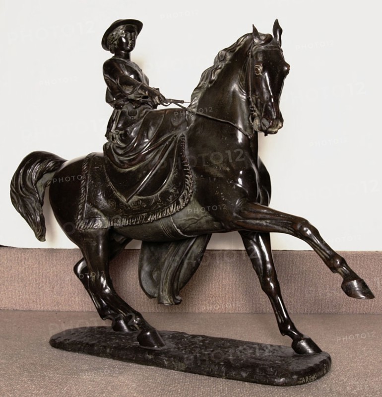 Queen Victoria on Horseback, 1853, Thomas Thornycroft, English, 1815-1885, England, Bronze, 54.6 × 17.8 cm (21 1/2 × 7 in.)