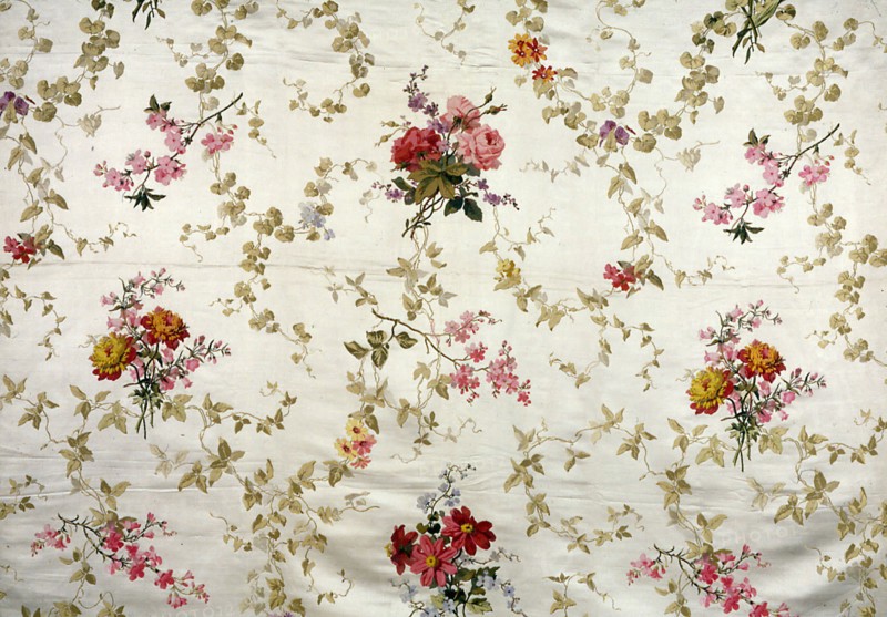 Panel, 1860/80, Produced by Mathevon et Bouvard, 1810–1895, France, Lyon, Lyon, Silk, warp-float faced satin weave with secondary binding warps and supplementary patterning and brocading wefts bound in plain and satin interlacings, 150.4 x 163.9 cm (59 1/4 x 64 1/2 in.)