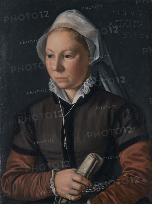 Portrait of a Young Woman, 1562, Joachim Beuckelaer, Netherlandish, c. 1535-c. 1574, Flanders, Oil on panel, 16 3/4 × 12 3/4 in. (42.5 × 32.3 cm)