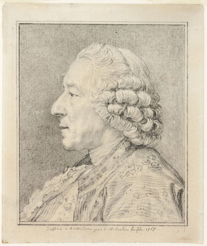 Bust of a Man in Profile to the Left, 1767, Charles-Nicholas Cochin the younger, French, 1715-1790, France, Graphite on ivory laid paper, 148 × 124 mm