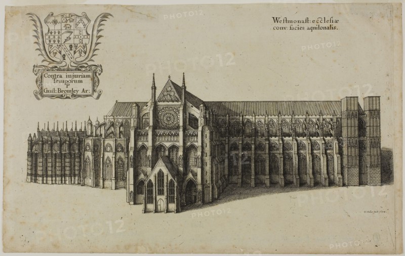 View from the North Westminster Church, n.d., Wenceslaus Hollar, Czech, 1607-1677, Bohemia, Etching on paper, 214 × 234 mm