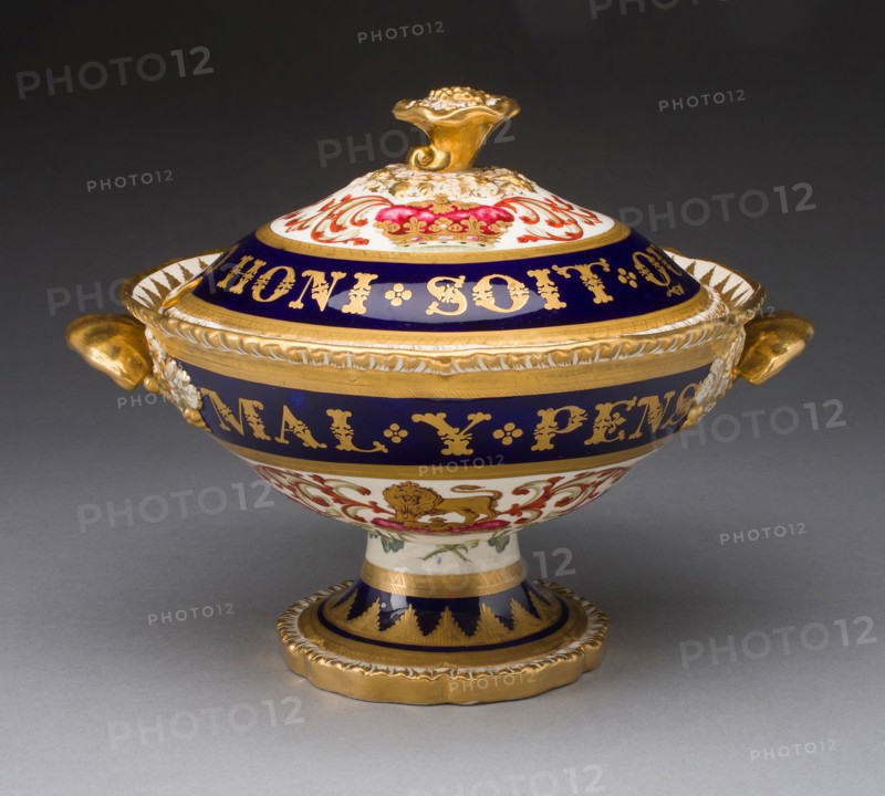 Covered Cream Bowl, c. 1820, Worcester Porcelain Factory (Flight, Barr & Barr Period), English, founded 1751, Retailed by Mortlock China Co., English, 1746-1896, London, Soft-paste porcelain, polychrome enamels and gilding, 23 x 20.3 cm (9 1/16 x 8 in.)
