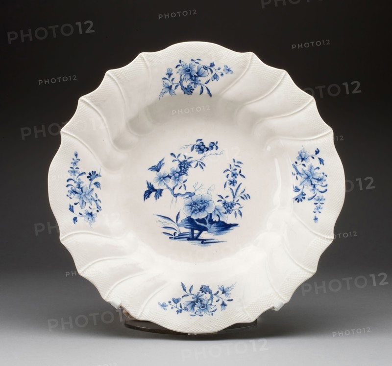 Dish, c. 1765, Tournai Porcelain Manufactory, Belgian, 1751- c. 1850, Tournai, Soft-paste porcelain and underglaze blue decoration, Diam. 40.6 cm (16 in.)