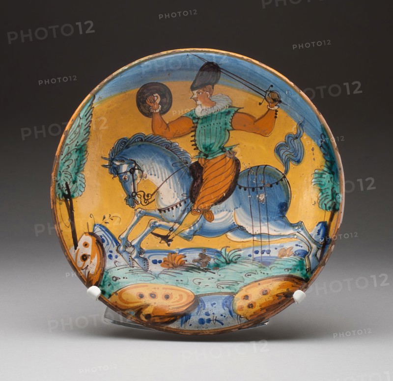Plate, c. 1620, Italy, Montelupo, Montelupo Fiorentino, Tin-glazed earthenware, Diam. 32.5 cm (12 13/16 in.)