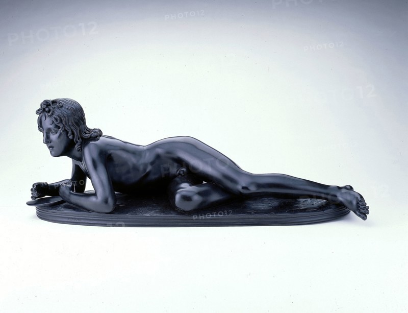 Hyacinth Awaiting His Turn to Throw the Discus, c. 1824, François Joseph Bosio, French, 1768-1845, France, Bronze, 44.5 × 124.5 cm (17 1/2 × 15 11/16 in.)