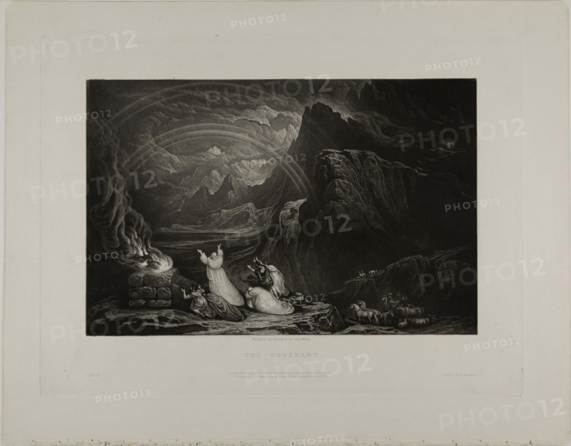 The Covenant, from Illustrations of the Bible, 1832, John Martin, English, 1789-1854, England, Mezzotint in black on ivory wove paper, 190 × 290 mm (image), 268 × 357 mm (plate), 329 × 416 mm (sheet)