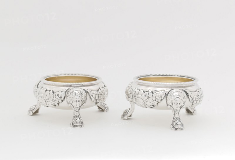 Pair of Salts, 1790/95, Joseph Richardson Jr., American, 1752–1831, Philadelphia, Philadelphia, Silver, 4.5 × 7 cm (1 3/4 × 2 3/4 in.)