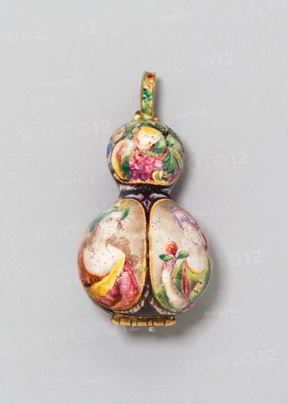Pomander, c. 1650, French, Blois?, France, Gold and enamel, 3.7 × 1.9 cm (1 7/16 × 3/4 in.)