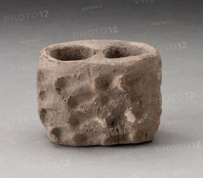 Double-Chambered Vessel, A.D. 100/700, Teotihuacan, Teotihuacan, Mexico, México, Ceramic, H. 6.4 cm (2 1/2 in.)