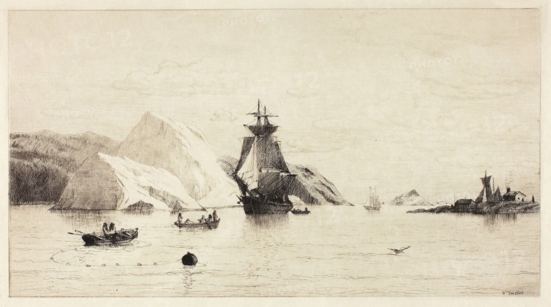 Arctic Seascape, n.d., William Bradford, American, 1823-1892, United States, Etching on cream wove paper, 124 x 228 mm (plate), 267 x 334 mm (sheet)
