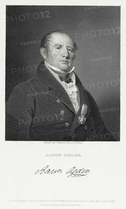 Aaron Ogden, 1834, Asher Brown Durand, American, 1796-1886, United States, Engraving on ivory wove paper, 102 x 91 mm (plate), 256 x 176 mm (sheet)