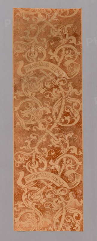 Panel, 1890 (produced 1890/94), Designed by Sir Hubert Herkomer (English, born Germany, 1849–1914), Woven by Anton Herkomer (American, 1806–1901), United States, Silk and cotton, plain weave with supplementary pile warps forming cut voided velvet, 197.9 x 61.8 cm (77 7/8 x 24 3/8 in.)