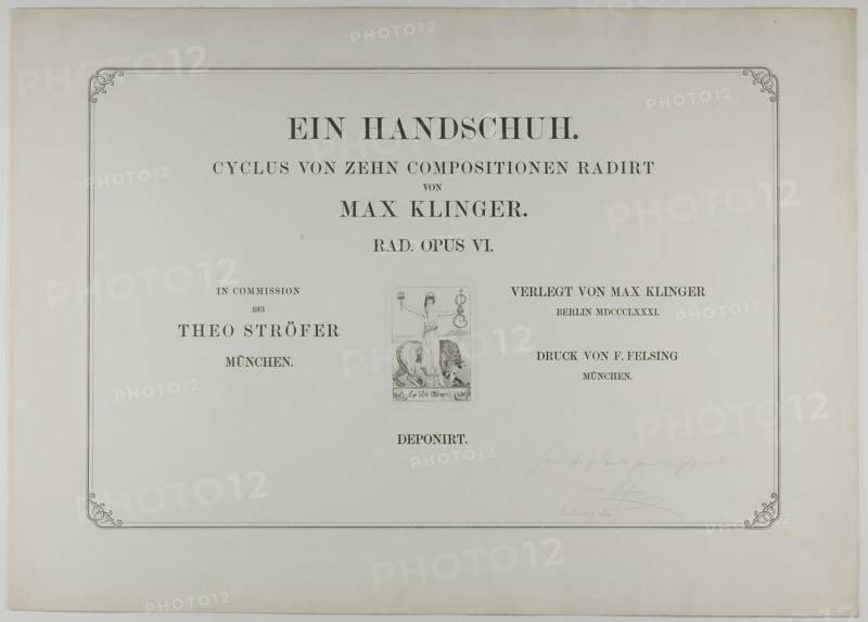 Cover to A Glove, 1881, Max Klinger, German, 1857-1920, Germany, Cover sheet for portfolio, 344 x 515 mm (image), 450 x 630 mm (sheet)