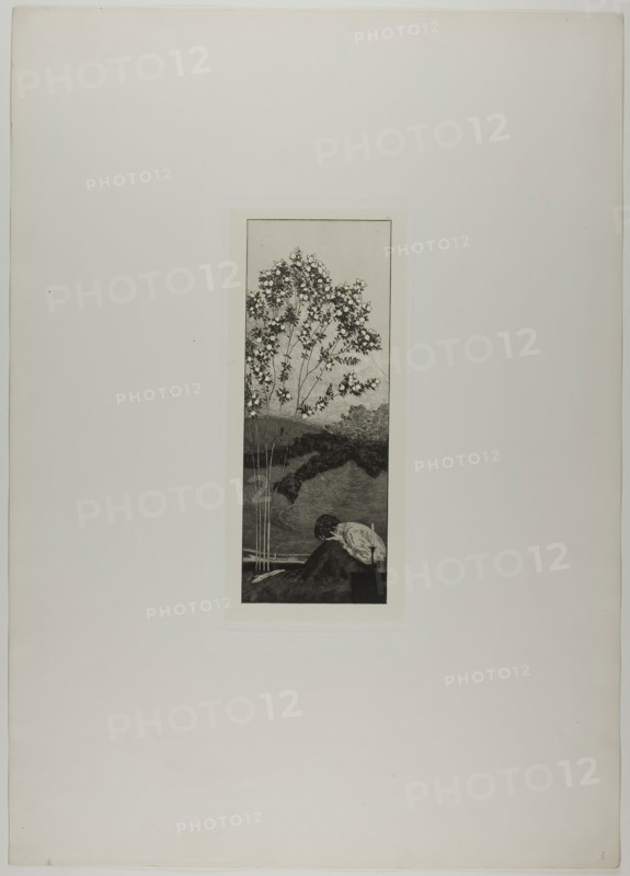 Wishes, plate three from A Glove, 1881, Max Klinger, German, 1857-1920, Germany, Etching and aquatint on ivory chine collé on off-white wove paper, 247 x 188 mm (image), 299 x 210 mm (plate), 631 x 449 mm (sheet)