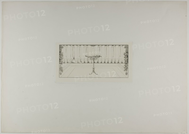 Quiet, plate eight from A Glove, 1881, Max Klinger, German, 1857-1920, Germany, Etching on ivory chine collé on off-white wove paper, 111 x 234 mm (image), 143 x 267 mm (plate), 447 x 631 mm (sheet)