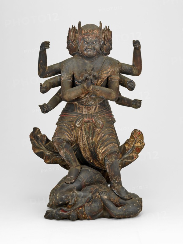 Gozanze Myo-o, 1680, Nakabayashi Gennai, Japanese, active 1650/1700, Japan, Wood with polychromy, 107.5 × 64 × 47 cm (42 3/8 × 26 3/8 × 18 1/2 in.)