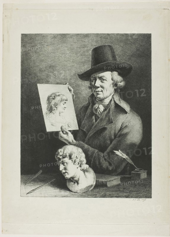 Self-Portrait, 1796, Jean-Jacques de Boissieu, French, 1736-1810, France, Etching and drypoint in black on ivory laid paper, 289× 232 mm (image), 379 × 293 mm (plate), 409 × 296 mm (sheet)