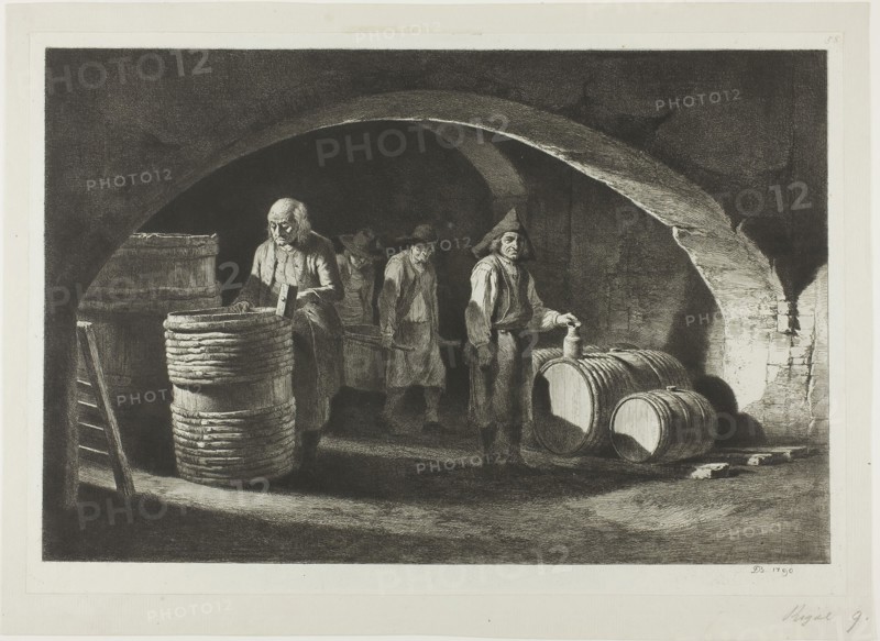 The Great Barrel-Makers, 1790, Jean Jacques de Boissieu, French, 1736-1810, France, Etching, roulette and drypoint on ivory laid paper, 260 × 397 mm (plate), 284 × 414 mm (sheet)