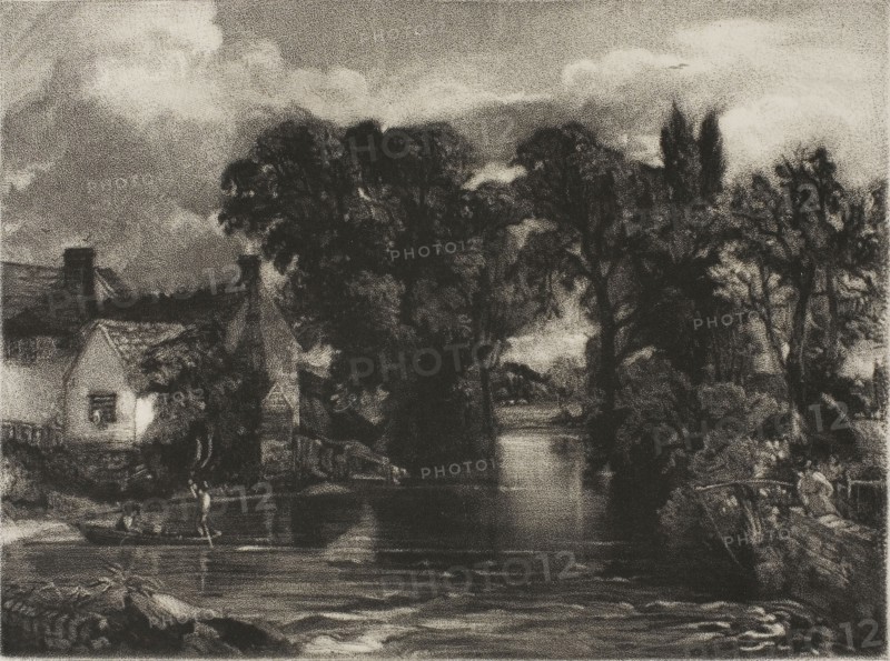 Mill Stream, 1831, David Lucas (English, 1802-1881), after John Constable (English, 1776-1837), England, Mezzotint in black ink on heavy ivory wove paper, 176 × 222 mm (plate), 305 × 465 mm (sheet)