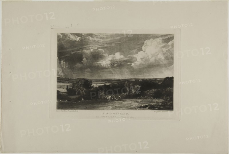 A Summerland, 1831, David Lucas (English, 1802-1881), after John Constable (English, 1776-1837), England, Mezzotint in black ink on heavy ivory wove paper, 177 × 257 mm (plate), 305 × 465 mm (sheet)